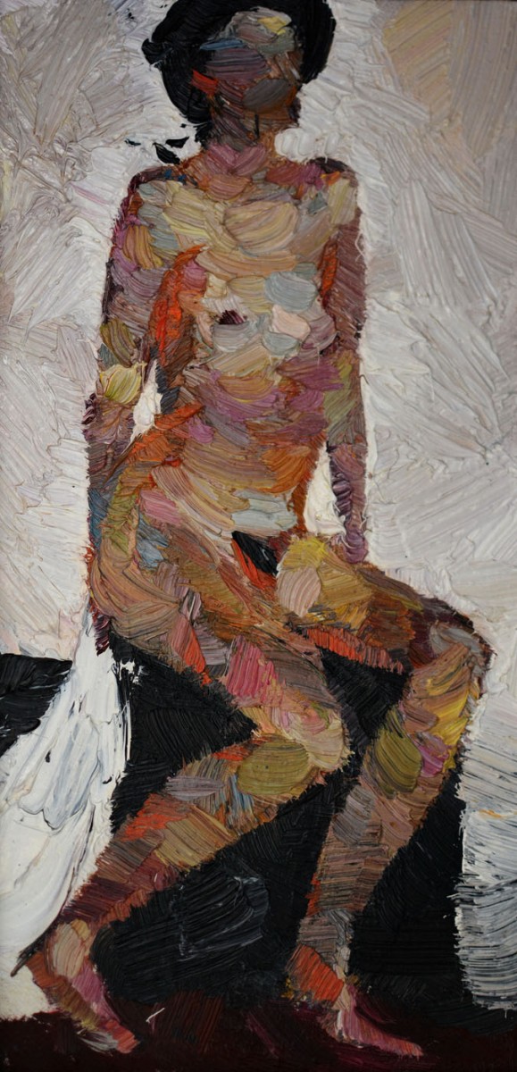 "Studiu. Nud" by Carolina Leagul, 2012, 300x150mm, ulei pe pânză