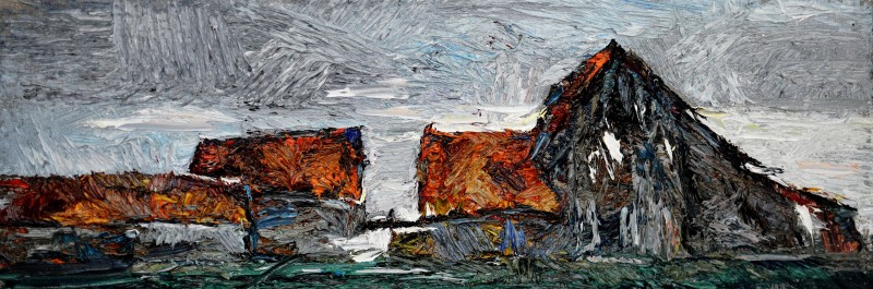"Painting. Landscape. Pleinair. Long term" by Doina Mîndrean, 200x600mm, oil on canvas