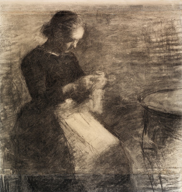 "Drawing. Figure" by Vilhelm Hammershøi