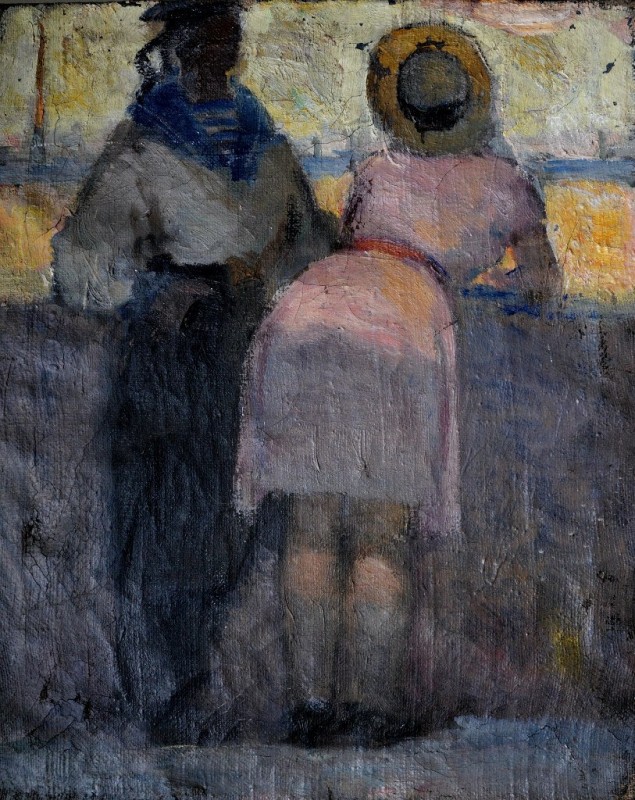 "Composition. Figure" by Ion Jumati, oil on canvas