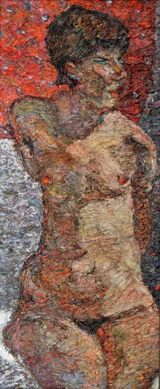 "Seminud" by Olga Ilieș, 2006, 700x300mm, oil on canvas