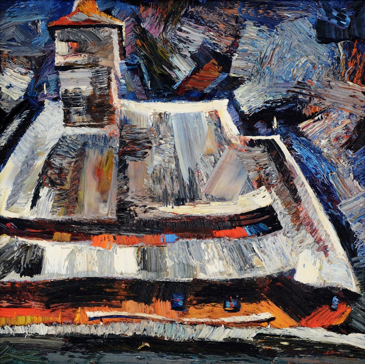 "Church" by Anatol Ghimpu, 2011, 520x520mm, oil on canvas