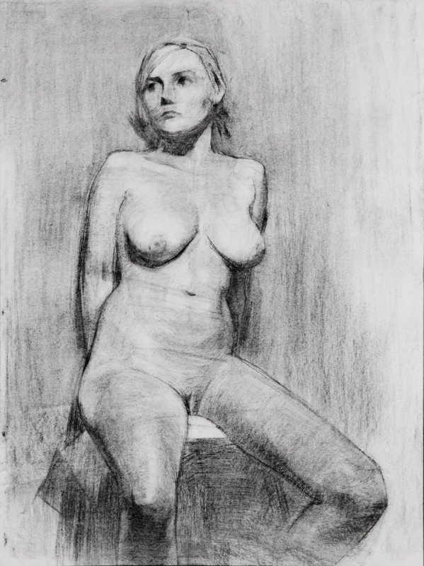 "Seminud" by Alexandra Clapatiuc, 2009, 500x400mm, coal on paper
