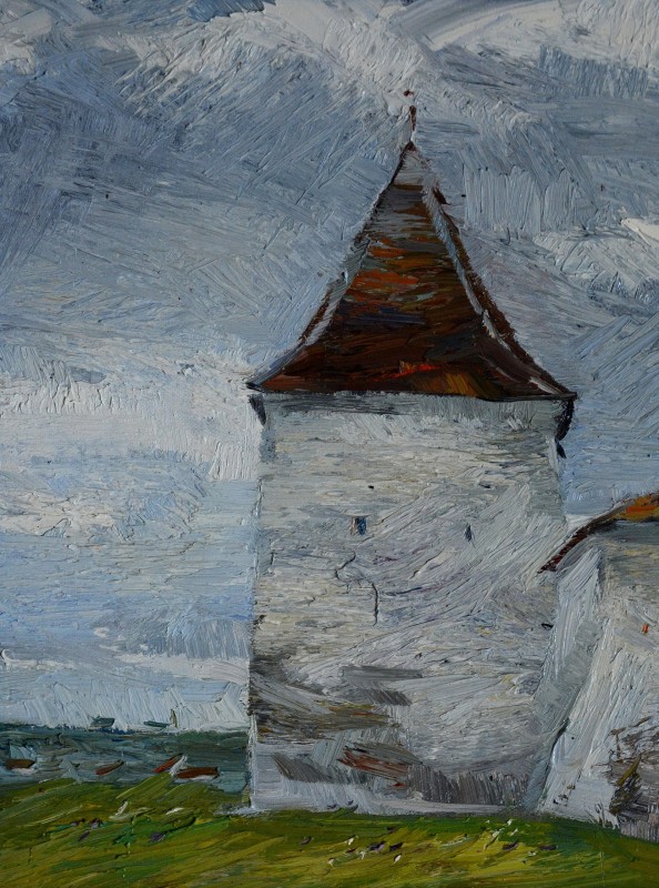 "Studiu. Merghindeal" by Natalia Fostica, 2018, 420x320mm, ulei pe pânză