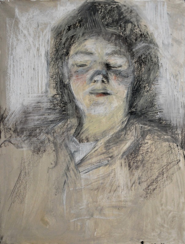 "Portret" by Arina Stahi, 2016, 400x300mm, Russian sauce on paper