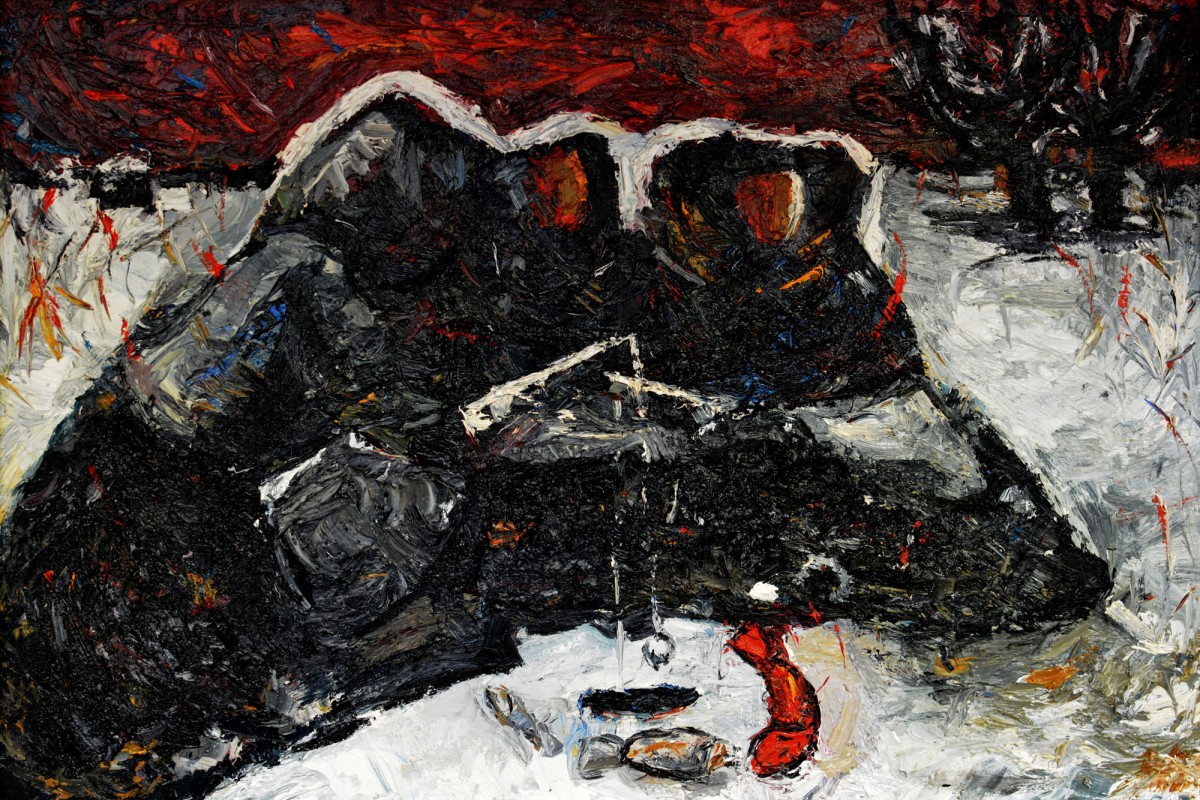 "Compoziție. Analiza operei de artă" by Ion Țoncu, 2014, 400x600mm, oil on canvas