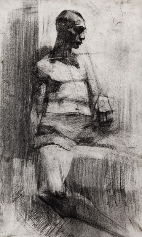"Practica de vară. Figură" by Ион Визновиcи, 2009, 400x250mm, карандаш / бумага