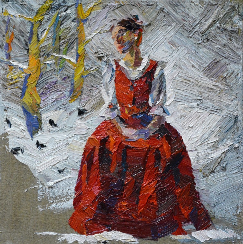 "Painting. Etude. Figure. Long term" by Nicoleta Derivolcov, 300x300mm, oil on canvas