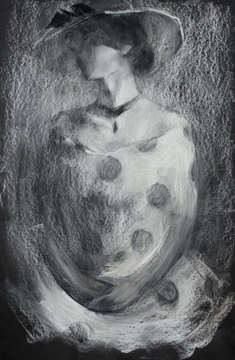 "Drawing. Figure" by Vasile Corețchii, oil on canvas