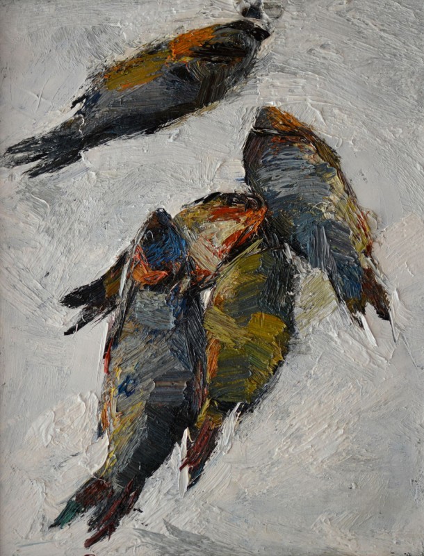 "Etude. Still life with fish" by Ion Golubei, 2016, 400x300mm, oil on canvas