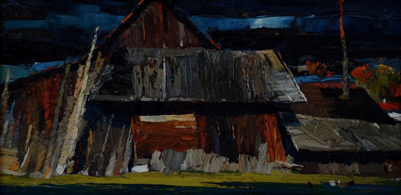 "Etude. Moldovița" by Anatol Ghimpu, 2004, 200x400mm, oil on canvas