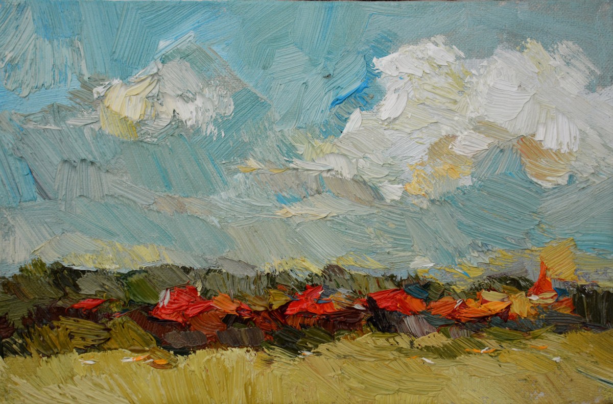 "Painting. Landscape. Pleinair. Long term" by Daniela Nemțanu, 200x300mm, oil on canvas