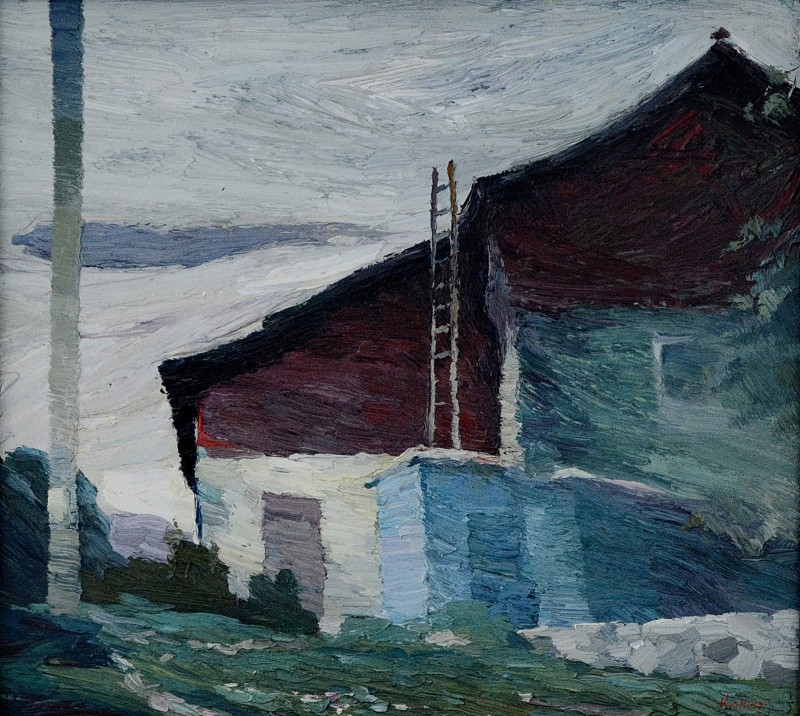 "Etude. Prahova (Romania)" by Anatol Ghimpu, 1997, 340x390mm, oil on canvas