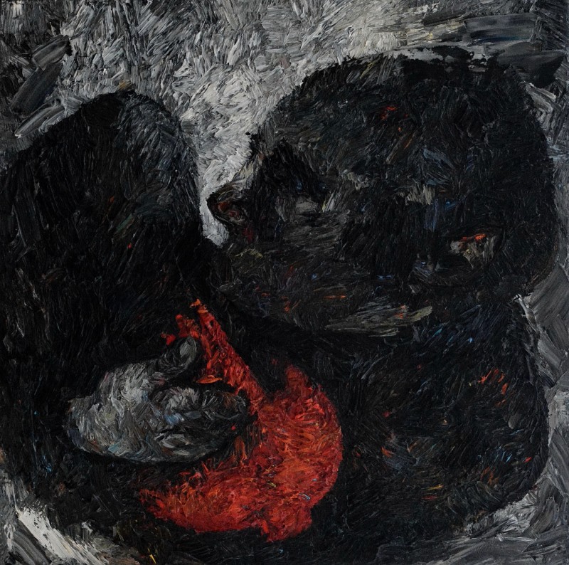 "Compoziție. Rugăciune" by Vlada Cibuc, 2015, 680x680mm, oil on canvas