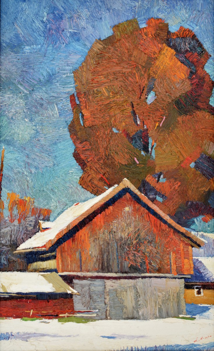 "Maramureș" by Anatol Ghimpu, 2003, 420x680mm, ulei pe pânză
