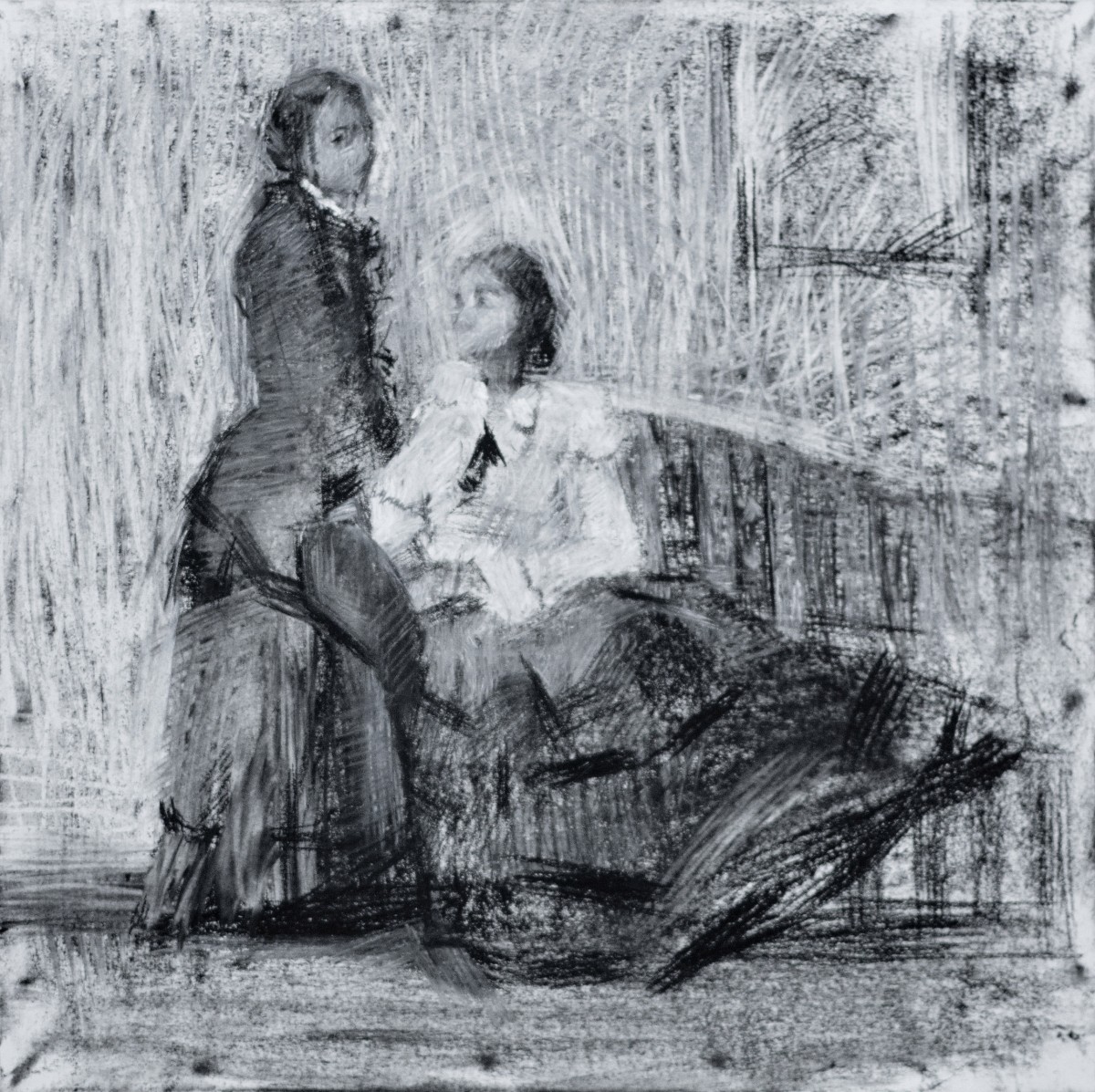 "Drawing. Figure" by Vitalie Golban, 400x400mm, Russian sauce on paper