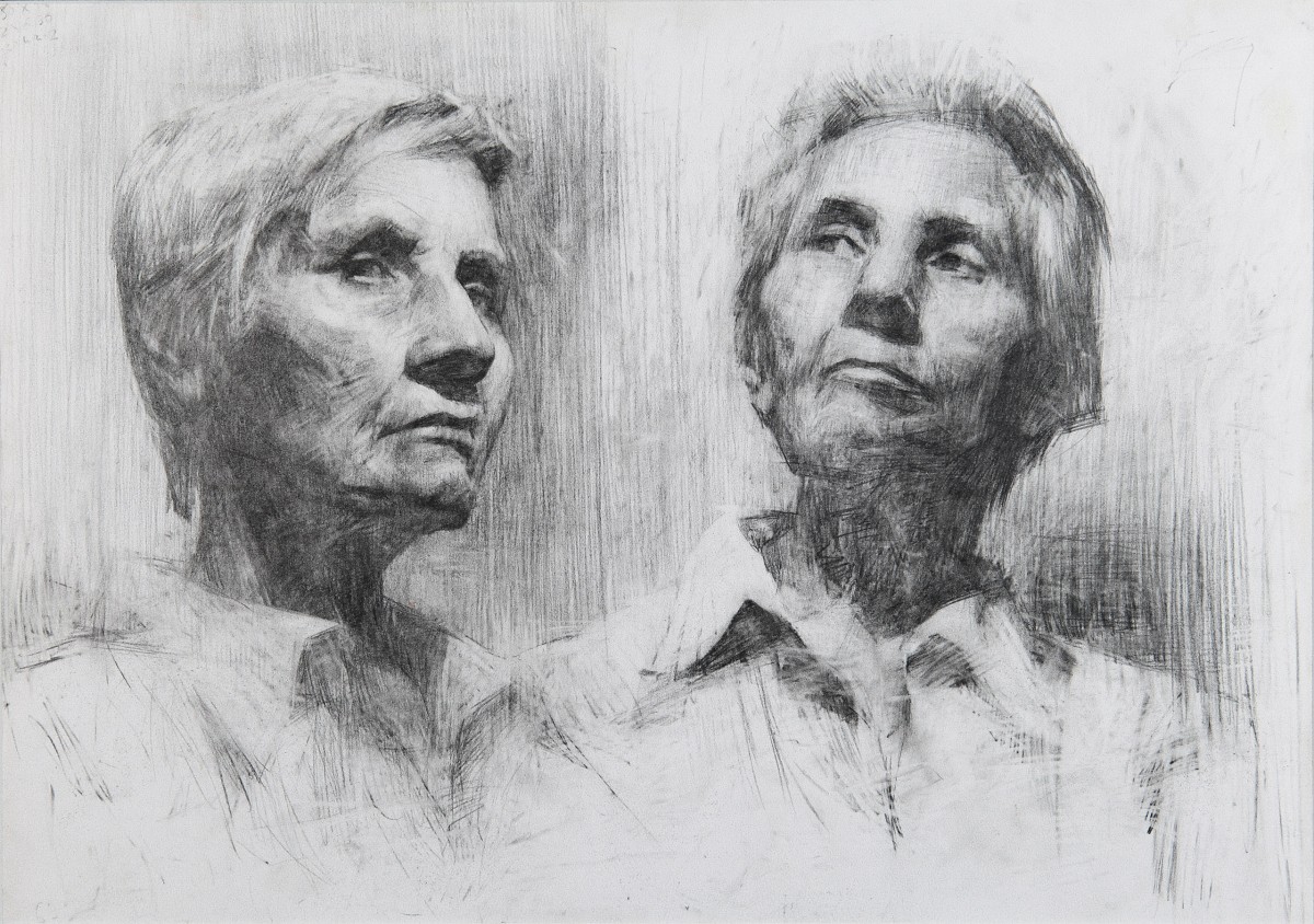 "Cap (2 poziții)" by Павел Гросу, 2009, 400x550mm, карандаш / бумага