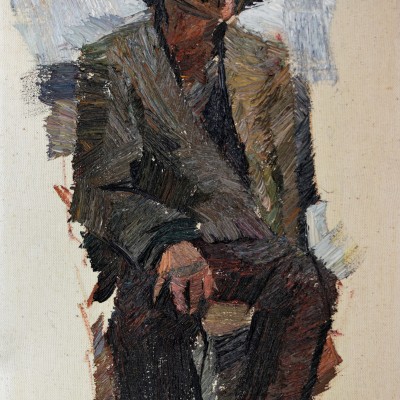 "Figură. Plein-air" by Alexandra Clapatiuc, 2012, 520x300mm, oil on canvas