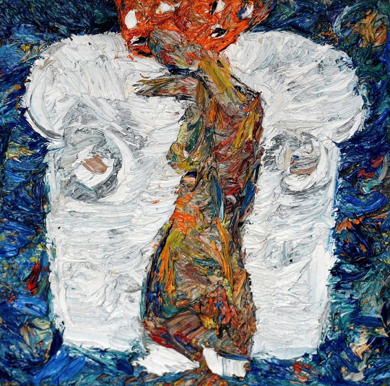 "Compoziție. Schiță. Nud" by Vlada Cibuc, 2016, 160x160mm, Oil on paper