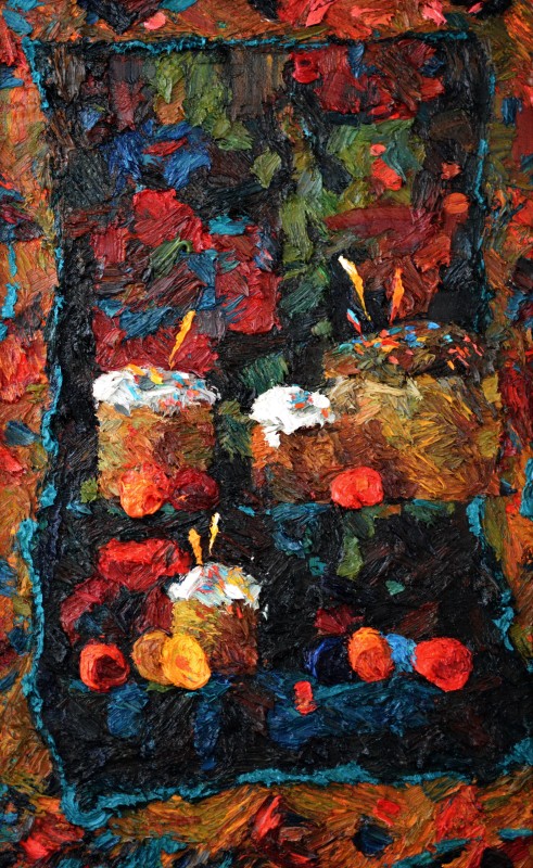 "Natură statică de Paști" by Едуард Леаху, 2019, 850x520mm, масло / холст