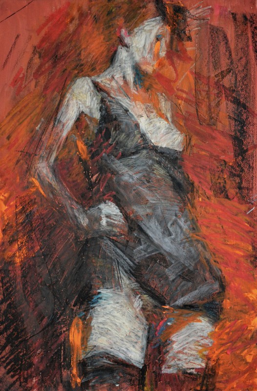"Crochiu. Nud" by Cezar Ciobanu, 2017, 600x400mm, pastel on paper