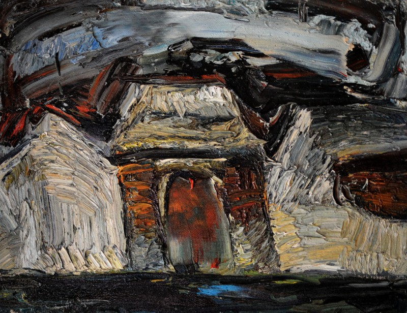 "Motiv. Maramureș" by Lia Aminov, 2004, 320x420mm, ulei pe pânză
