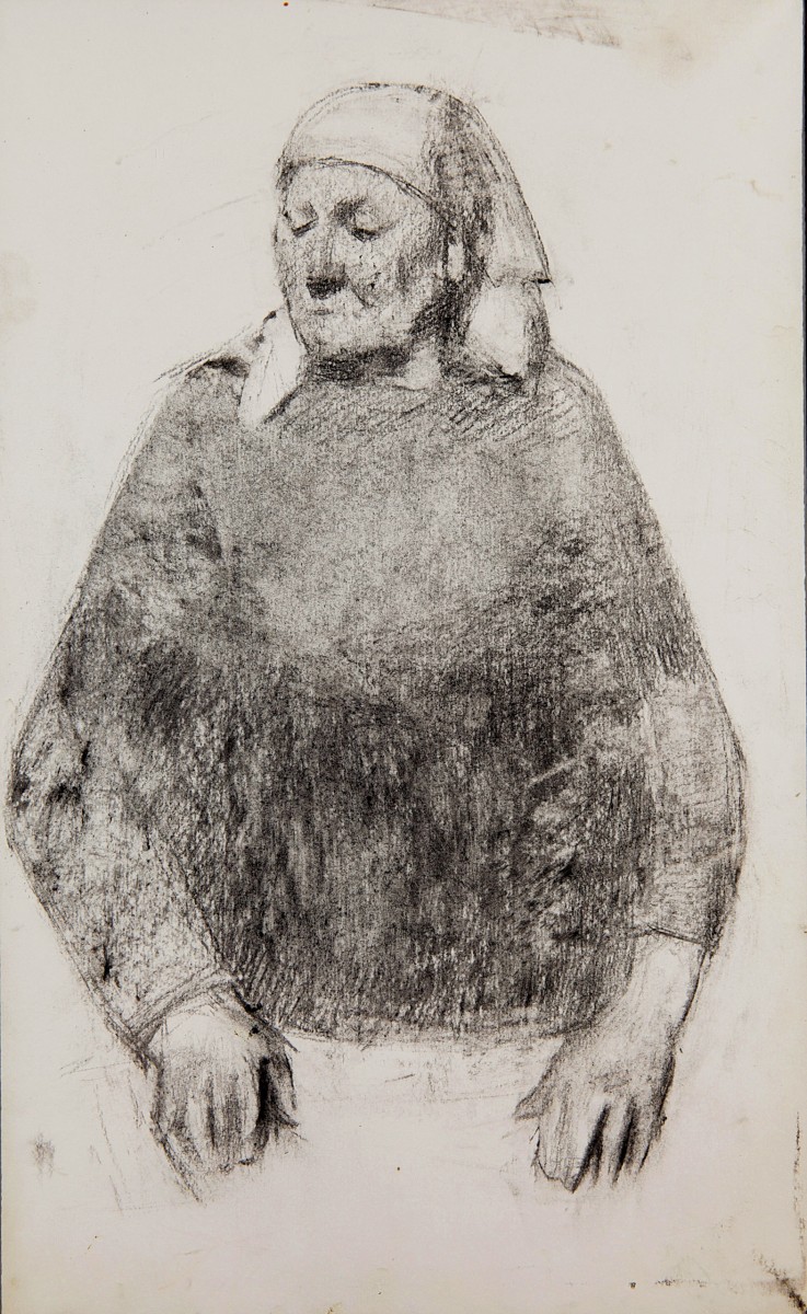 "Drawing. Figure" by Nicolae Luca, 400x300mm, coal on paper