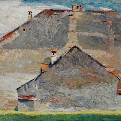 "Etude. Sighișoara" by Anatol Ghimpu, 2007, 420x520mm, oil on canvas