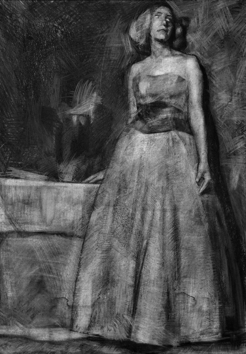 "Drawing. Figure. Long term" by Rodica Dubasari, 700x500mm, Russian sauce on paper