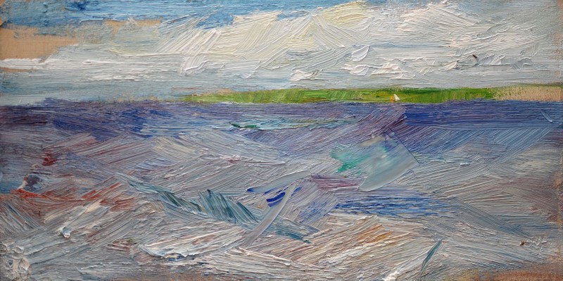 "Motiv. Oxentea" by Andriana Popodneac, 2017, 300x600mm, oil on canvas