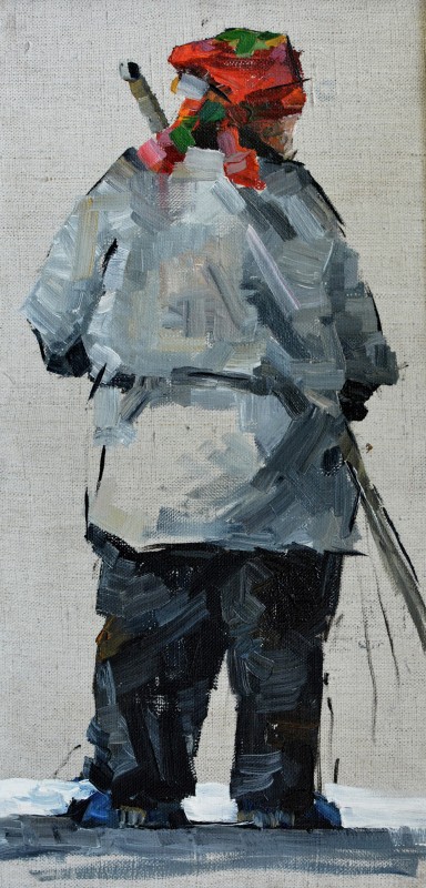 "Studiu. Figură" by Кристина Демиан, 2015, 400x200mm, масло / холст