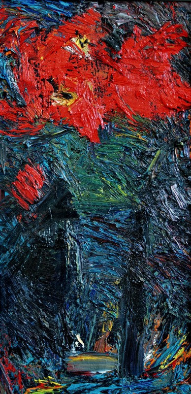 "Studiu. Flori" by Alexandru Untilov, 2015, 400x200mm, ulei pe pânză