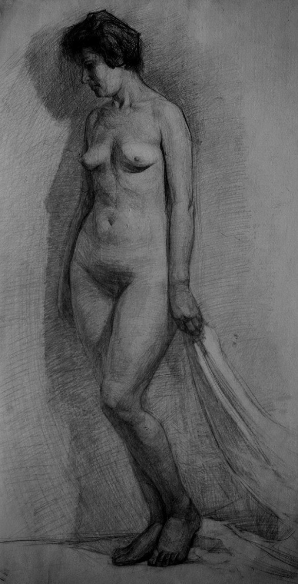 "Рисунок. Обнаженка" by Гхеоргхе Врабие, карандаш / бумага