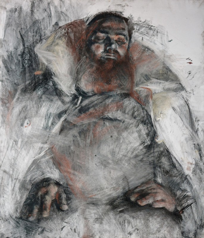 "Drawing. Figure. Long term" by Sanda Ceban, 700x600mm, Russian sauce and sanguine on paper