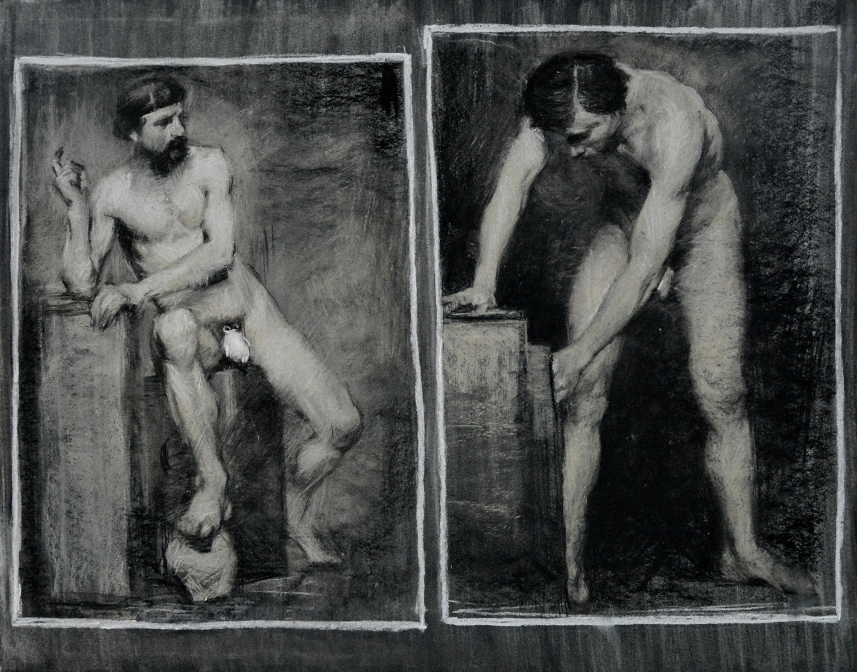 "Copii" by Ion Golubei, 2015, 400x500mm, Russian sauce pe hârtie