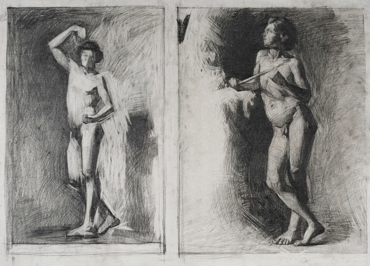 "Analiza operei de artă" by Alexandru Untilov, 2014, 400x500mm, pencil on paper