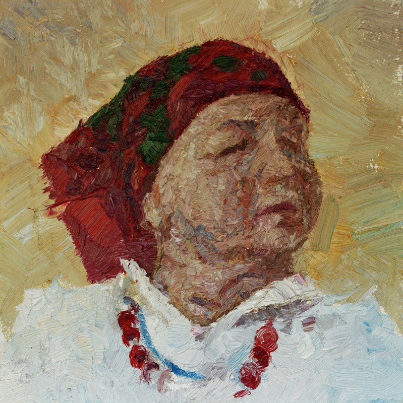 "Studiu. Portret" by Ion Golubei, 2013, 300x300mm, ulei pe pânză