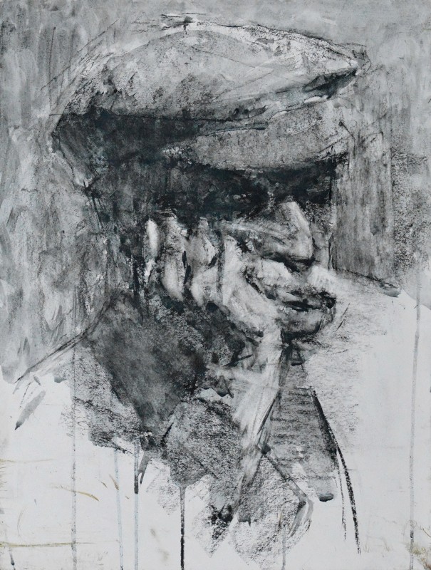 "Drawing. Portrait" by Victor Teslaru, 400x300mm, Russian sauce on paper