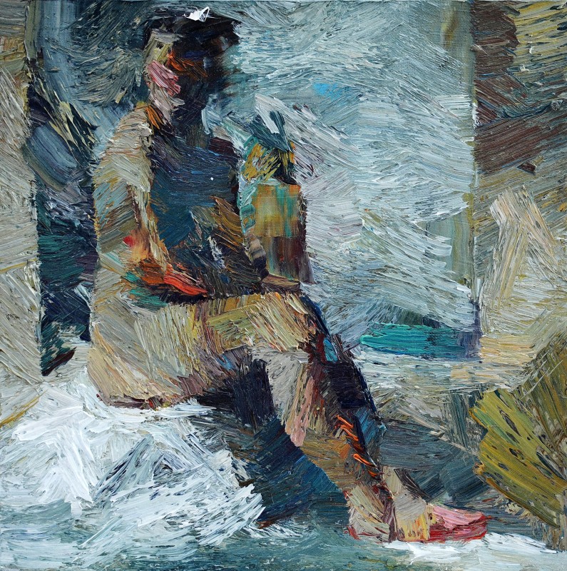 "Studiu. Nud" by Ion Golubei, 2016, 300x300mm, ulei pe pânză