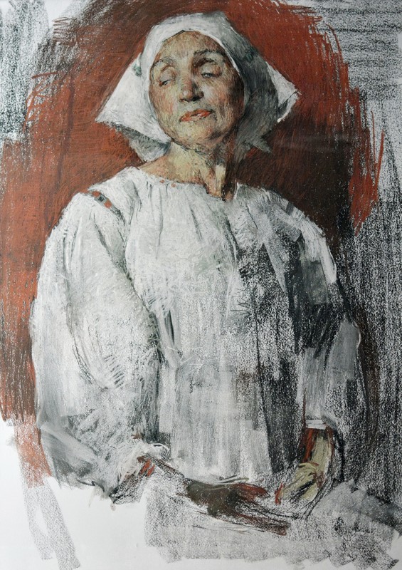 "Crochiu. Semifigură" by Cэтэлин Граур, 2016, 700x500mm, пастель / бумага