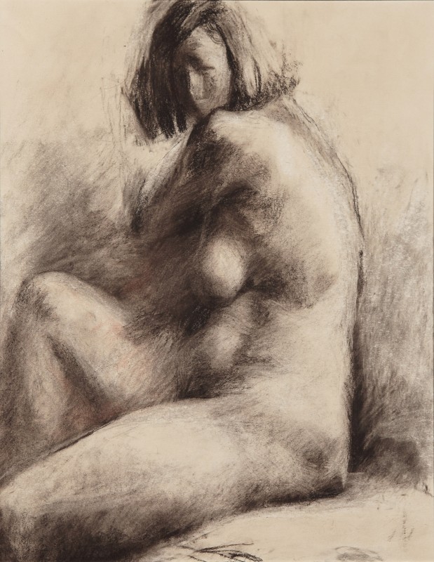 "Crochiu. Nud" by Oxana Țip, 2006, 500x400mm, Russian sauce pe hârtie