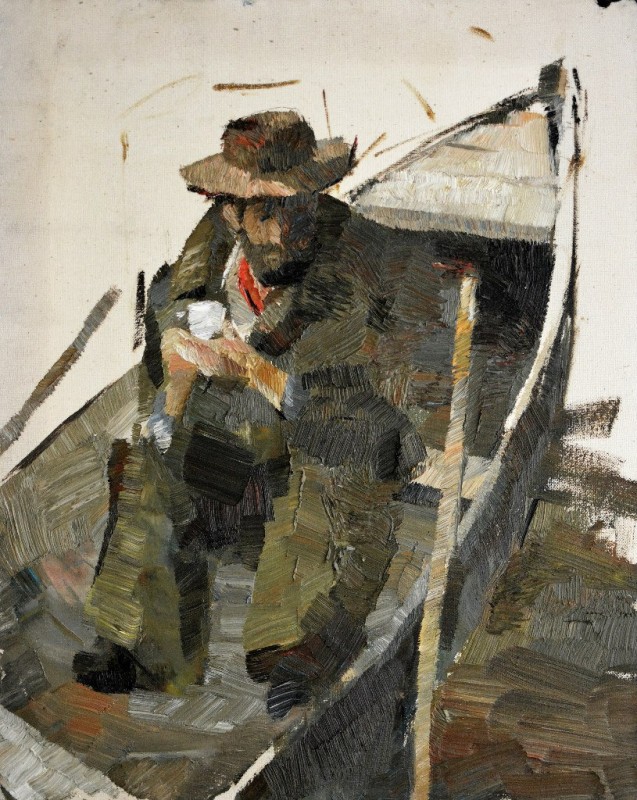 "Painting. Pleinair. Figure. Pleinair moldova" by Cezar Ciobanu, oil on canvas