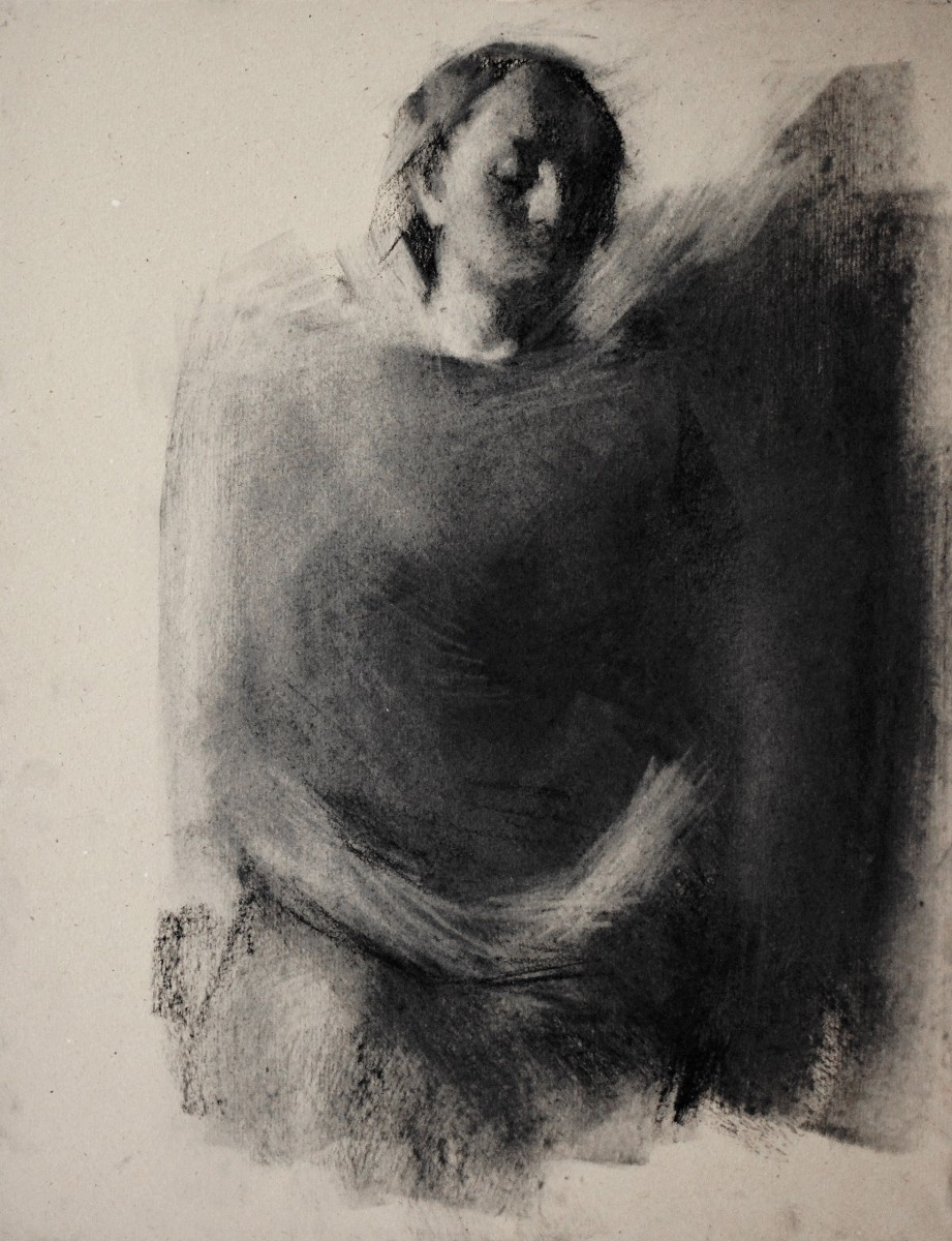 "Semi-figure" by Ion Golubei, 2016, 400x300mm, Russian sauce on paper