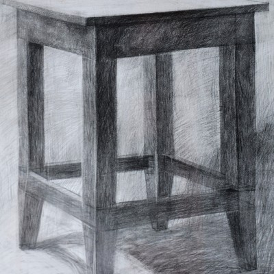 "Tuburetă" by Alexandra Clapatiuc, 2008, 500x400mm, pencil on paper