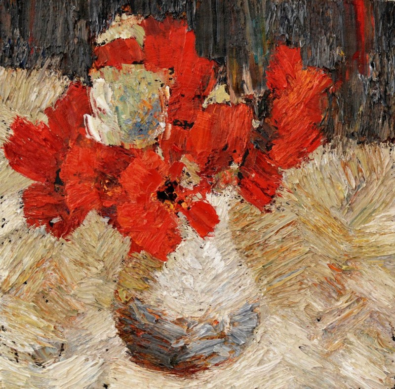 "Studiu. Natură statică cu flori" by Виcтор Теслару, 2013, масло / холст
