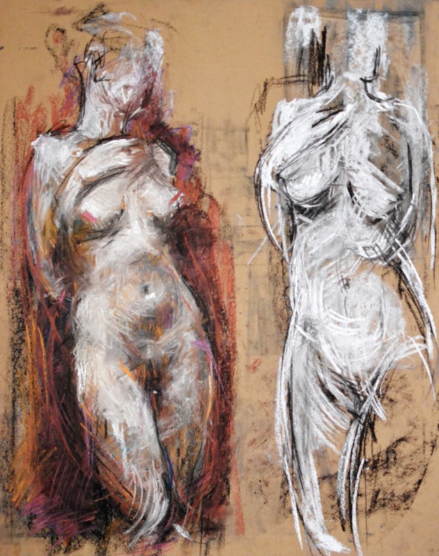 "Crochiuri. Nud" by Cristina Demian, 2015, 500x400mm, pastel on paper