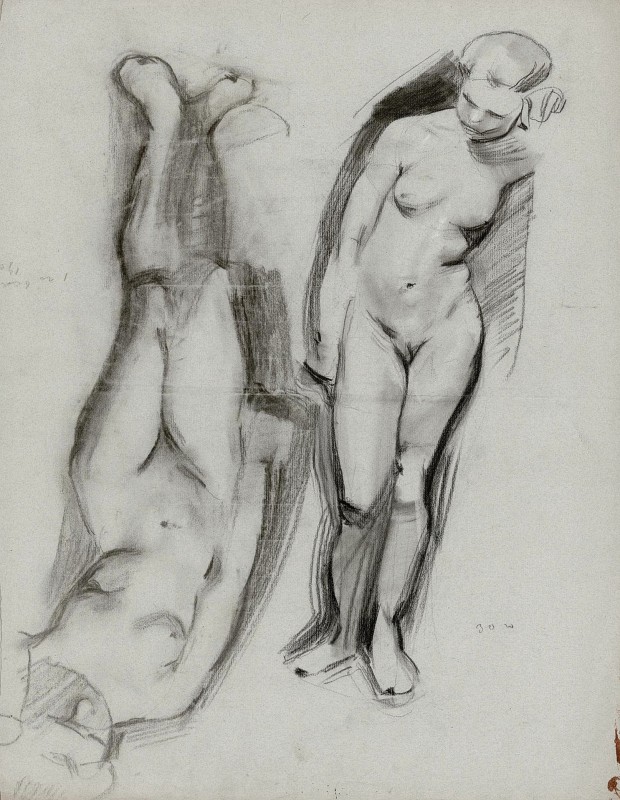"Drawing. Nude" by Somov Konstantin Andreevich