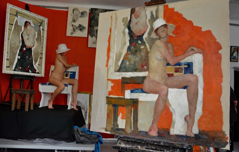 Работаем над постановкой обнаженной натуры. XII класс. Профессор: Анатол Гимпу