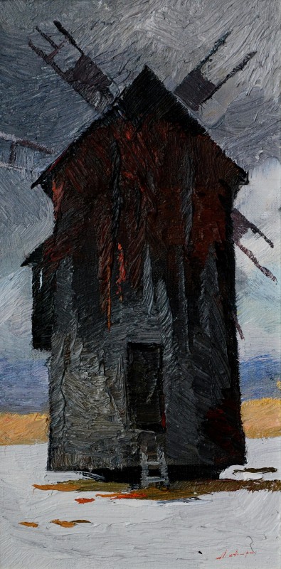 "Windmill. Sibiu" by Anatol Ghimpu, oil on canvas
