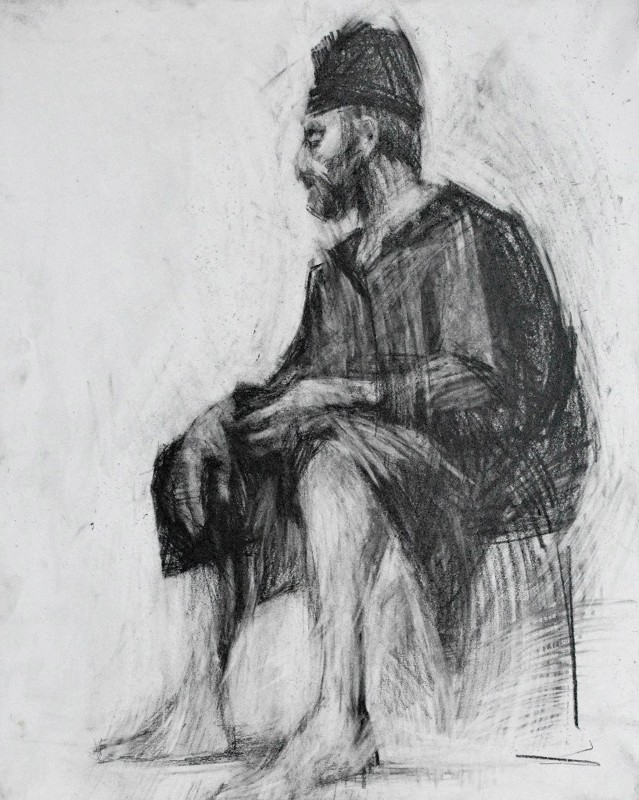 "Crochiu. Figură" by Ioan Postică, 2015, 500x400mm, pencil on paper